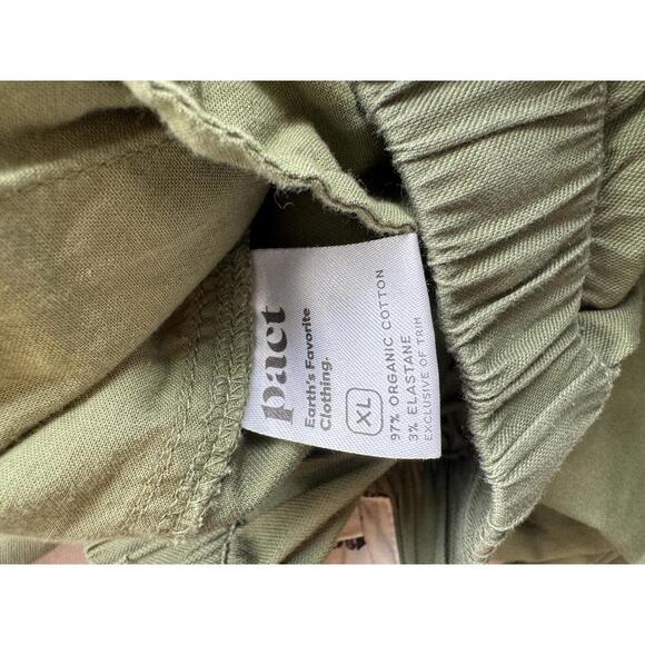 Pact Daily Twill Cropped Pant Organic Cotton Olive Army Green Size XL - Picture 7 of 8